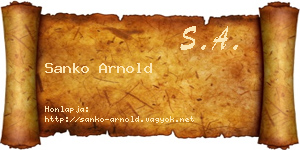 Sanko Arnold névjegykártya